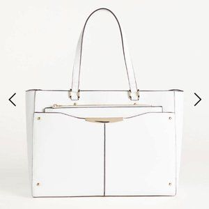 Ann Taylor White Tote with iPad case